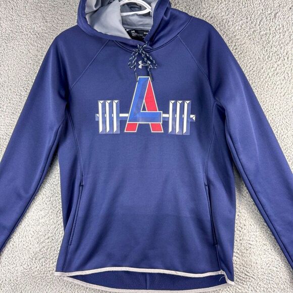 Under Armour LA Hoodie Mens Medium Blue Loose Coldgear‎ Outdoor Sweatshirt Gym - Picture 1 of 12